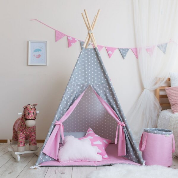 Grey Stars and Pink Dots