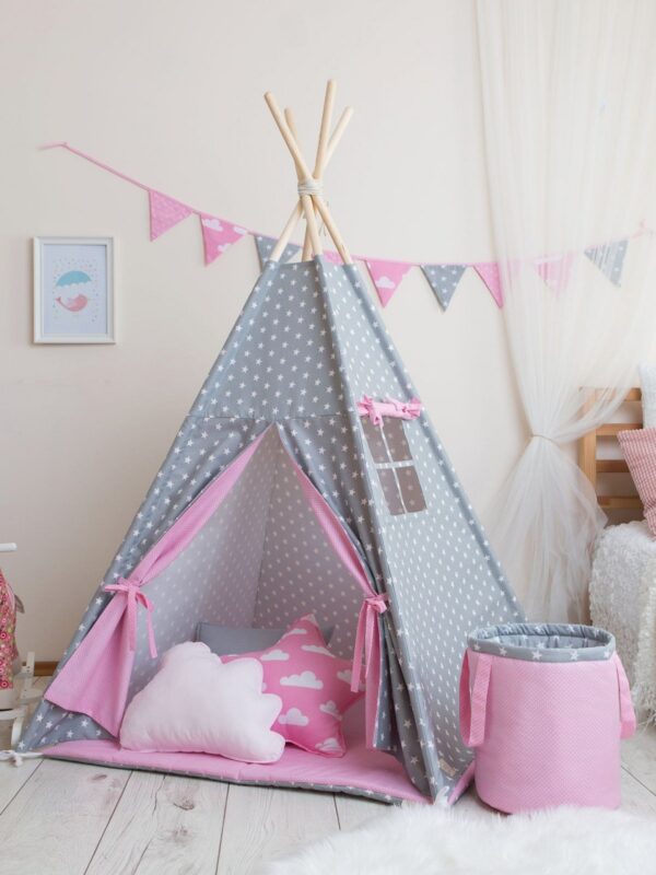 Grey Stars and Pink Dots