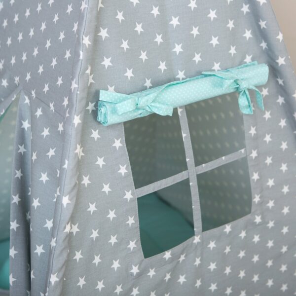 Grey Stars and Mint Dots